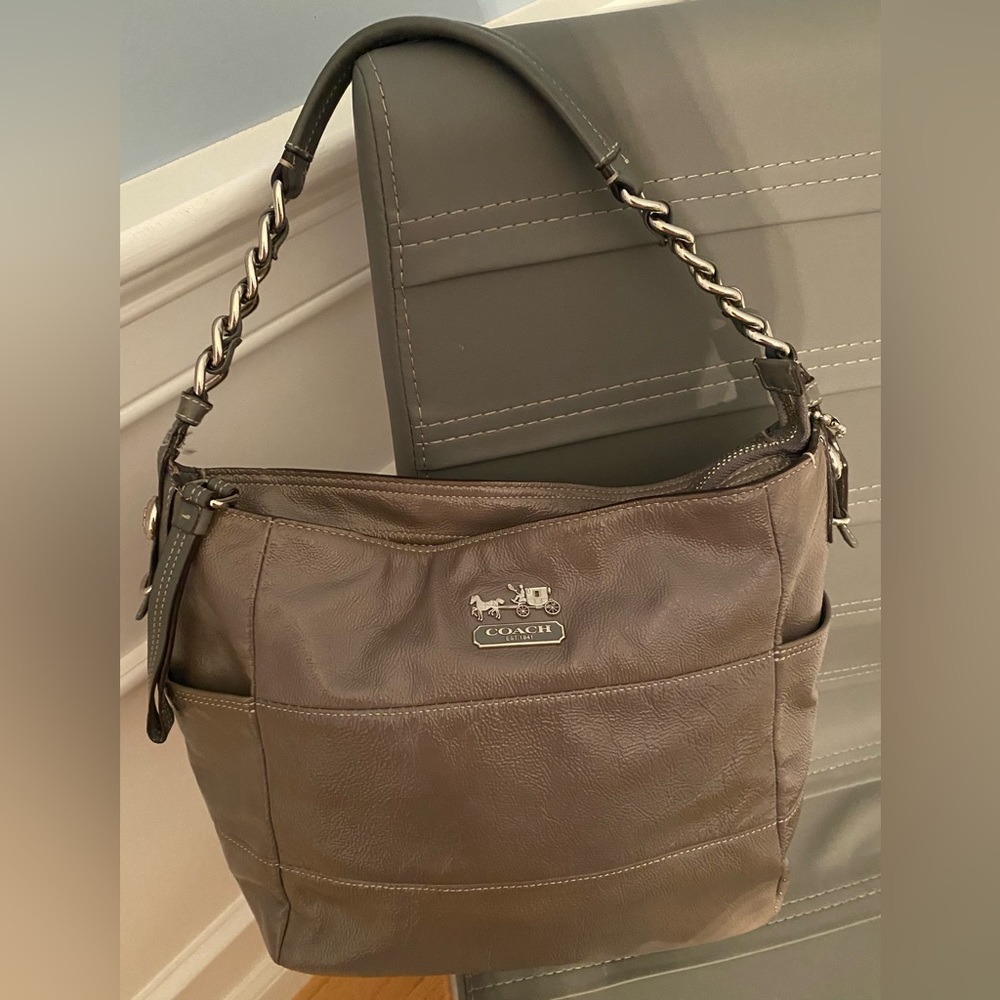 Coach Tribeca Madison - 14118. Gray Patent Leather. Size: OS - Picture 1 of 11